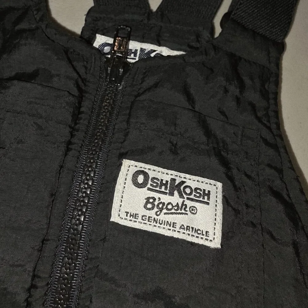 OshKosh B’gosh 18m Toddler Vintage Snow Bib Overalls Black Toddler Winter Pants